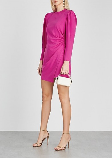 A.L.C. Jane hot pink ruched mini dress ~ side gathered party dresses