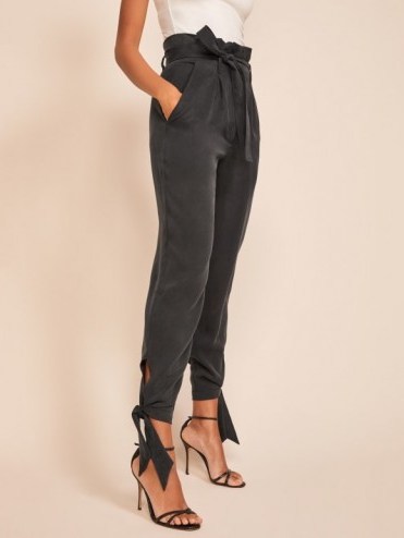 Reformation Avalon Pant in Black | glamorous evening pants - flipped