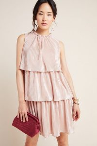 Ro & De Estelle Tiered Tunic Dress in Pink