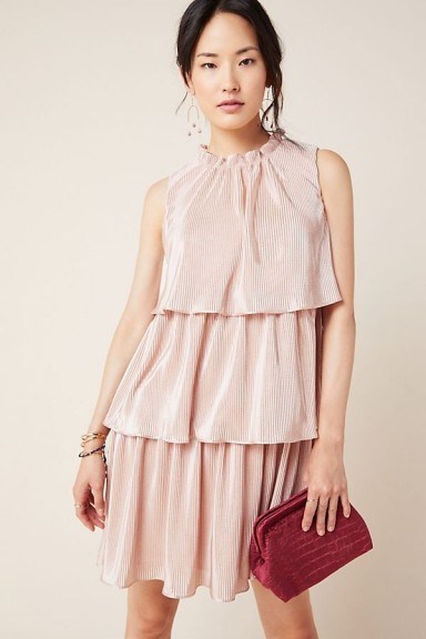 Ro & De Estelle Tiered Tunic Dress in Pink - flipped