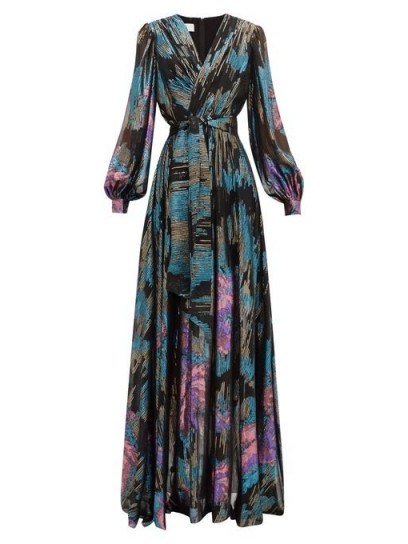 PETER PILOTTO Balloon-sleeve silk-blend georgette gown in black - flipped