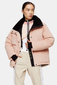 Topshop SNO Blush Corduroy Ski Jacket – pink cord skiing jackets