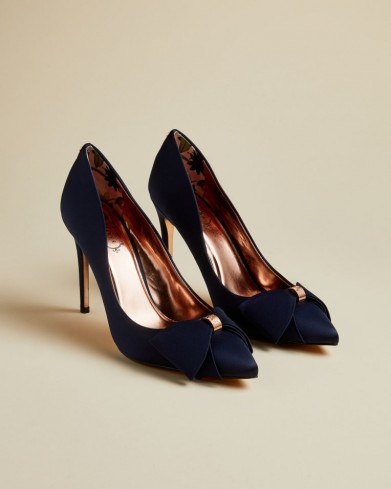 Ted Baker ASELLYS Bow detail courts in navy ~ blue occasion court shoes