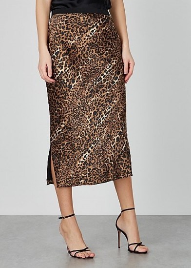 CAMI NYC The Jessica leopard-print silk midi skirt / side split skirts - flipped