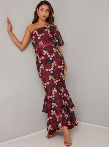 Chi Chi Aster Dress | one shoulder tiered maxi - flipped
