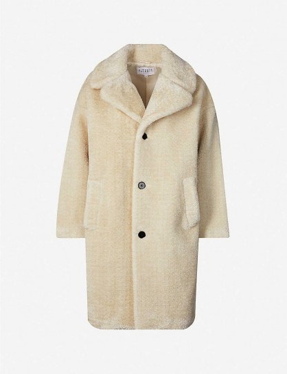 CLAUDIE PIERLOT Fedora faux-fur coat in ecru | classic coats - flipped
