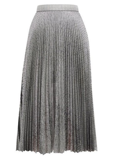 CHRISTOPHER KANE DNA pleated metallic tulle midi skirt in silver - flipped