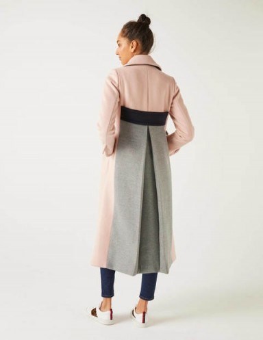 Boden Farleigh Coat in Milkshake ~ longline colourblock coats - flipped