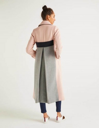 Boden Farleigh Coat in Milkshake ~ longline colourblock coats