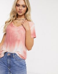 Hollister cosy slouchy t shirt pink wash / classic V-neck tee