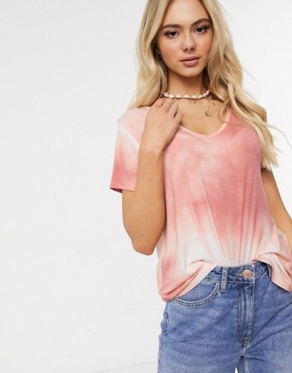 Hollister cosy slouchy t shirt pink wash / classic V-neck tee - flipped