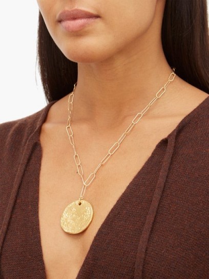 ALIGHIERI Il Leone 24kt gold-plated necklace | coin necklaces | disc pendants