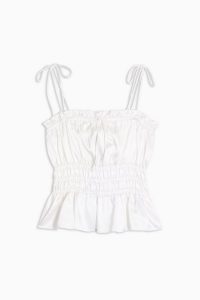 Topshop Ivory Ruched Cami – smocked camisoles