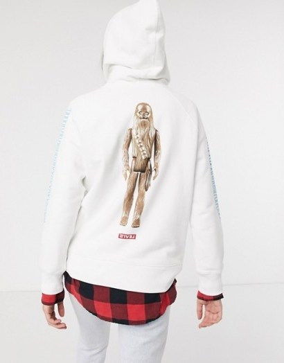 Levi’s X Star Wars Chewbacca hoodie in white / logo tops / slogan hoodies - flipped
