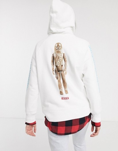 Levi’s X Star Wars Chewbacca hoodie in white / logo tops / slogan hoodies