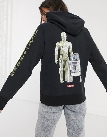 Levi’s X Star Wars C-3PO & R2D2 hoodie in black / slogan hoodies