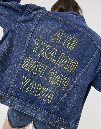 Levi’s X Star Wars Force denim jacket in vintage wash / slogan jackets - flipped
