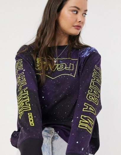 Levi’s X Star Wars galaxy print long sleeve tee / slogan t-shirts - flipped