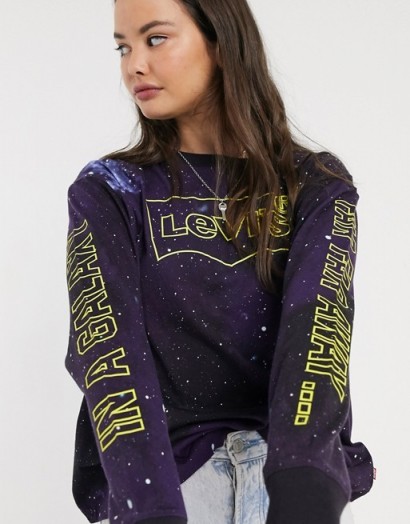 Levi’s X Star Wars galaxy print long sleeve tee / slogan t-shirts