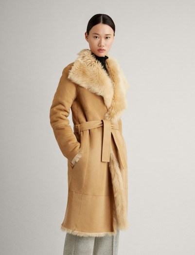 Joseph Liman Soft Toscana Sheepskin in Camel ~ luxury reversible winter coats - flipped