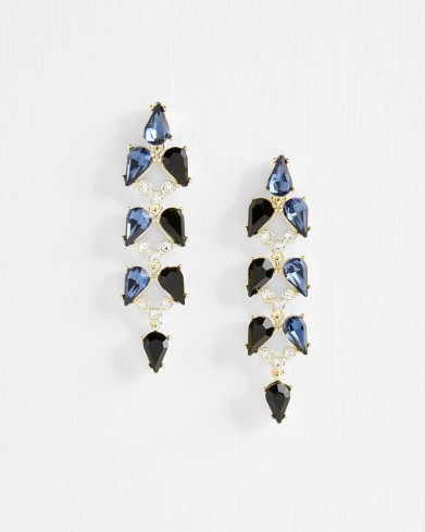 MARLUA Mayfair crystal drop earring in blue ~ party earrings ~ glamorous statement drops