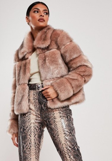 MISSGUIDED nude faux fur pelted coat / affordable winter luxe - flipped