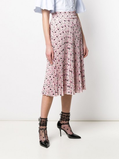 PRADA pink paisley-print pleated skirt