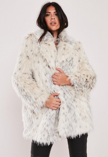 MISSGUIDED plus size premium cream faux fur jacket – luxe style fluffy winter jackets - flipped