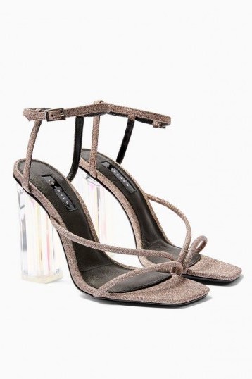 Topshop ROCKET Transparent Heel | glittering sandals - flipped