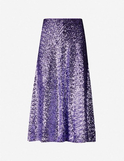 SAMSOE & SAMSOE Henny sequinned midi skirt in aster purple - flipped
