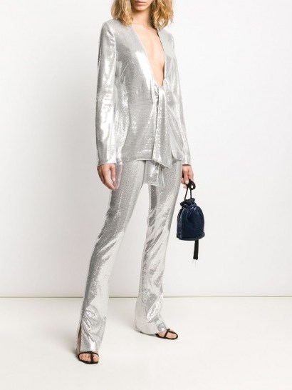 GALVAN Ando slashed sequin trousers / shimmering pants - flipped
