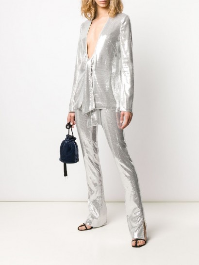 GALVAN Ando slashed sequin trousers / shimmering pants
