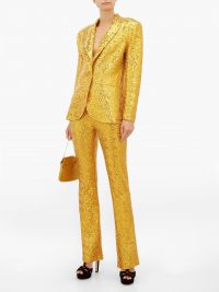 NORMA KAMALI Single-breasted sequinned blazer in gold