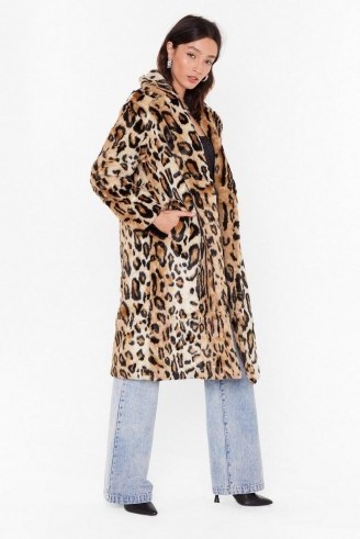 NASTY GAL This is Your Meow-ment Faux Fur Leopard Coat - flipped