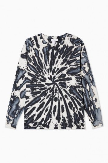 Topshop Tie Dye Long Sleeve By Topshop Boutique in Monochrome - flipped