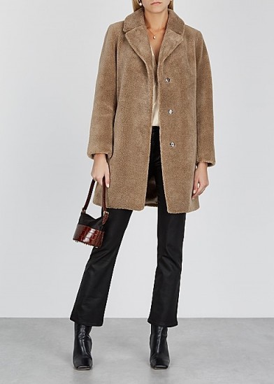 VELVET BY GRAHAM & SPENCER Triselle brown faux shearling coat | luxe coats