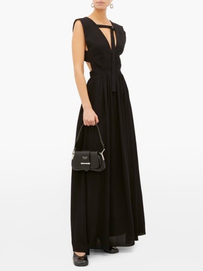 PROENZA SCHOULER V-neckline crepe maxi dress in black