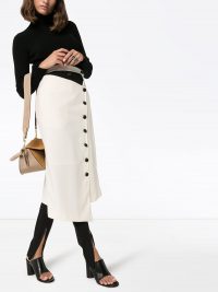 LOW CLASSIC asymmetric button-down skirt ~ cut-out detail skirts