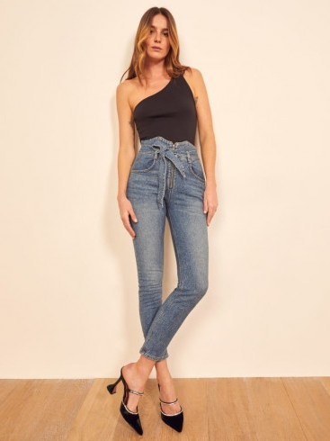Reformation Yasmin Jean in Inari | belted paperbag waist jeans - flipped
