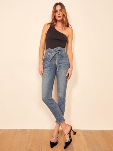 Reformation Yasmin Jean in Inari | belted paperbag waist jeans