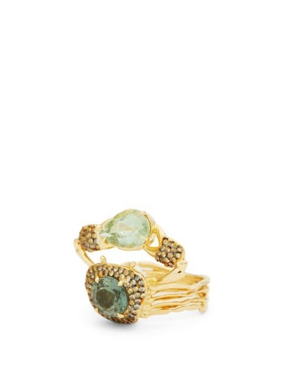 DANIELA VILLEGAS Belisama sapphire, peridot & tourmaline ring ~ luxe stone rings
