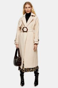 Topshop Cream Twill Belted Coat | chic neutral winter coats