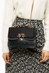 TOPSHOP DOUBLE Black Panther Cross Body Bag