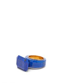 BOTTEGA VENETA Faceted lapis gold-plated ring in blue