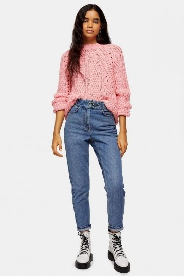 Topshop Mid Blue D Ring Mom Jeans - flipped