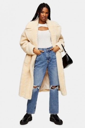 Topshop Mid Blue Ripped Dad Jeans
