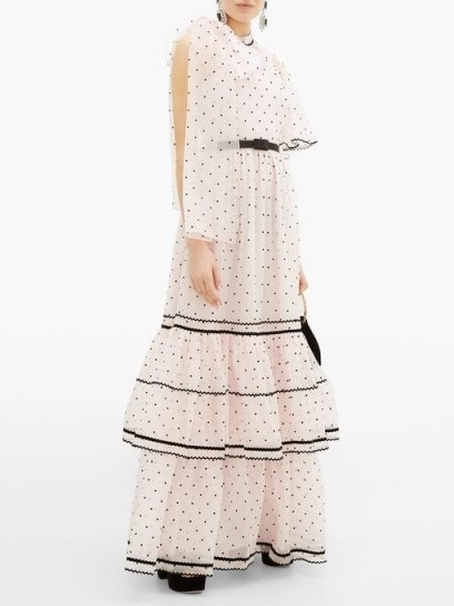 ERDEM Natalina one-shoulder polka-dot gown in pink / romantic occasion gowns - flipped