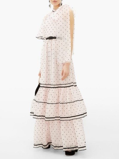 ERDEM Natalina one-shoulder polka-dot gown in pink / romantic occasion gowns