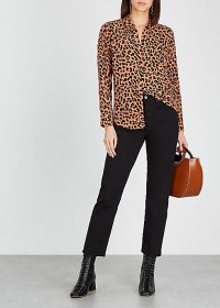 RAILS Katheryn brown jaguar-print shirt