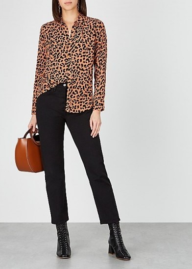 RAILS Katheryn brown jaguar-print shirt - flipped